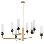 Люстра на штанге с 8-ю цилиндрическими матовыми плафонами и шарами из камня Orb Essence варинант исполнения - 4 | Loft Concept в Брянске