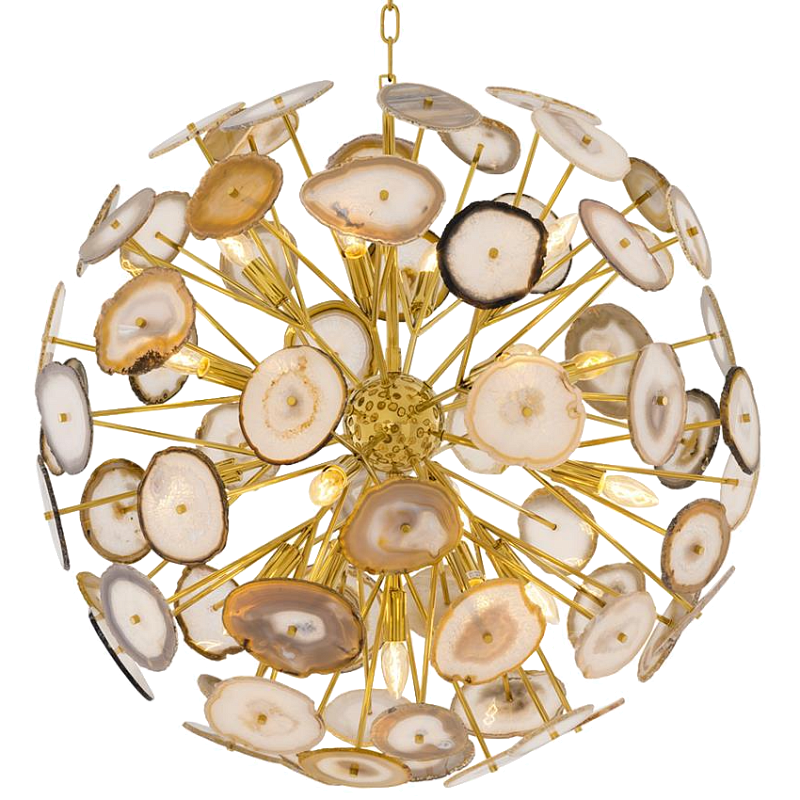 Люстра Chandelier Branquinho L Глянцевое золото Бежево-серый Люстра Chandelier Branquinho L Глянцевое золото Бежево-серый в Брянске | Loft Concept