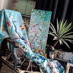 Постер на холсте в стиле шинуазри с изображением сада Chinoiserie Imperial Garden Birds and People Poster варинант исполнения - 2 | Loft Concept в Брянске