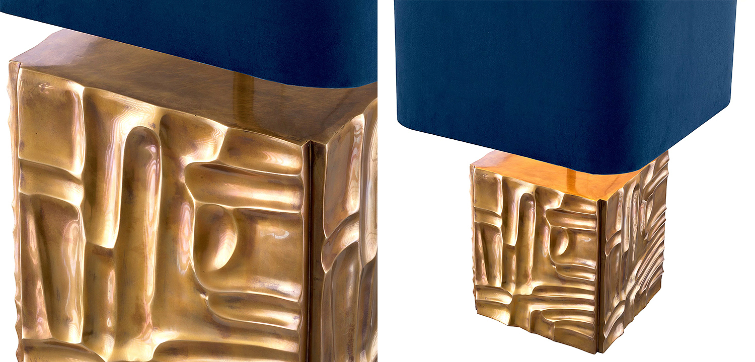 Настольная лампа Eichholtz Table Lamp Oregon Blue Velvet Настольная лампа Eichholtz Table Lamp Oregon Blue Velvet - Loft-Concept в Брянске