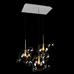 Люстра подвесная 3 лампы с прозрачными стеклянными шарами и золотыми деталями Giopato & Coombes варинант исполнения - 4 | Loft Concept в Брянске