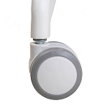 Стул с мягкой синей обивкой из велюра и подъемно-поворотным механизмом на белых колесиках Harper Blue and White варинант исполнения - 7 | Loft Concept в Брянске