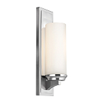 Бра для ванных комнат с белым цилиндрическим плафоном на прямоугольном основании цвета хром Feiss варинант исполнения - 1 | Loft Concept в Брянске