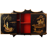 Винтажная полка в Китайском стиле c ручной росписью Chinese Shelf Black варинант исполнения - 2 | Loft Concept в Брянске
