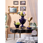 Ваза темно-синего цвета из фарфора с бронзовыми стрекозами Eden Garden porcelain and bronze варинант исполнения - 4 | Loft Concept в Брянске