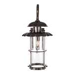 Уличный настенный светильник с цилиндрическим плафоном и изогнутым кованым каркасом Elysian Lanterns варинант исполнения - 2 | Loft Concept в Брянске