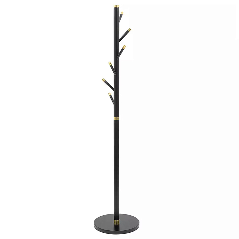 Напольная вешалка чёрная с золотистыми элементами Branches Hangers Черный Золотой Напольная вешалка чёрная с золотистыми элементами Branches Hangers Черный Золотой в Брянске | Loft Concept