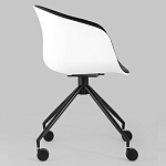 Офисное кресло из пластика с мягким сиденьем Eggshell Black варинант исполнения - 3 | Loft Concept в Брянске