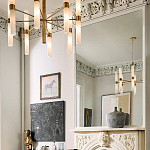 Люстра золотая с 16-ю тонкими цилиндрическими плафонами Shoulders варинант исполнения - 2 | Loft Concept в Брянске