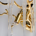 Бра золотого цвета с разветвленными ветвями и длинными прозрачными подвесками в форме стеклянных сосулек Droplet Chandelier варинант исполнения - 6 | Loft Concept в Брянске