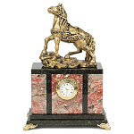 Часы настольные из натурального камня с декором в виде коня Horse Stone Clock варинант исполнения - 3 | Loft Concept в Брянске