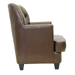Кресло кожаное c мягкими подлокотниками на 4-х деревянных ножках из массива березы Joseph Armchair brown варинант исполнения - 1 | Loft Concept в Брянске
