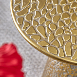 Журнальный столик с конусообразной основой и текстурной поверхностью золотого цвет Ethnic Metal варинант исполнения - 2 | Loft Concept в Брянске