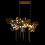 Люстра подвесная с 22-мя гранёными стеклянными плафонами с вертикальными подвесками Gilded Mirage  варинант исполнения - 3 | Loft Concept в Брянске