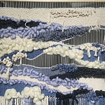 Современное ткачество гобелен в синих оттенках Blue Undine II варинант исполнения - 1 | Loft Concept в Брянске