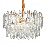 Круглая люстра с хрустальными подвесками на золотистом каркасе Gorgeous Crystal Light варинант исполнения - 4 | Loft Concept в Брянске