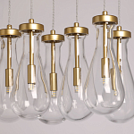 Люстра с 9-ю прозрачными стеклянными плафонами в форме капли Lucid Rain  варинант исполнения - 4 | Loft Concept в Брянске