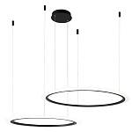 Люстра подвесная светодиодая с двумя черными кольцами Ring Horizontal варинант исполнения - 2 | Loft Concept в Брянске