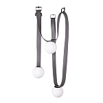 Подвесной светильник с серыми кожаными ремнями и белыми стеклянными плафонами в виде шаров Flos Wireline Lighting варинант исполнения - 3 | Loft Concept в Брянске