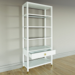 Стеллаж Elsa Dreams White со стеклянными полками и ящиком варинант исполнения - 3 | Loft Concept в Брянске