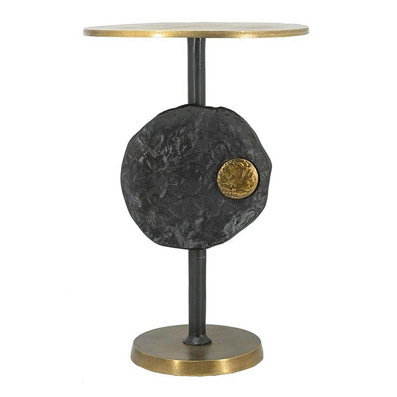 Столик приставной с абстрактным основанием и акцентом в виде золотистого диска Heavenly Space  в Брянске | Loft Concept 