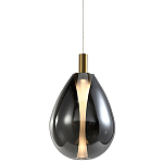 Подвесной светильник со стеклянным плафоном в форме капли дымчатого цвета NAOMI drop smoke варинант исполнения - 3 | Loft Concept в Брянске