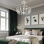 Люстра подвесная из металла с прозрачными подвесками из хрусталя Quasar 93 варинант исполнения - 14 | Loft Concept в Брянске