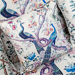 Подушка декоративная с изображением павлинов в саду Beige Chinoiserie Garden Two Peacocks Cushion варинант исполнения - 2 | Loft Concept в Брянске