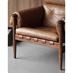 Кресло с деревянным каркасом и обивкой из натуральной кожи Medieval Furniture варинант исполнения - 4 | Loft Concept в Брянске