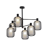 Люстра потолочная с абажурами из металлической сетки Loft Grid Pendant Gold варинант исполнения - 4 | Loft Concept в Брянске