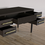 Большой Рабочий стол Primo с 5 выдвижными ящиками Темный орех варинант исполнения - 5 | Loft Concept в Брянске