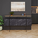 Комод с цветом фасада черный мрамор с деревянной столешницей на металлических ножках HANLEY CONSOLE HITIT BENDIR варинант исполнения - 1 | Loft Concept в Брянске