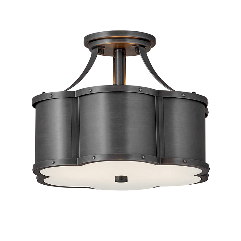 Потолочный светильник с декоративными заклепками Hinkley  Латунь Белый Черный Никель в Брянске | Loft Concept 