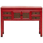 Деревянная консоль в китайском стиле с ящиками и дверцами красная Chinese Console Table варинант исполнения - 1 | Loft Concept в Брянске