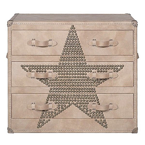 Комод Andrew Martin Howard STAR Studded Parchment Chest of Drawers