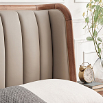 Кровать двуспальная с мягким изголовьем Moon Walnut Bed варинант исполнения - 6 | Loft Concept в Брянске