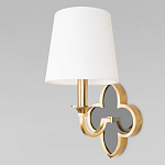 Бра с белым текстильным абажуром и фигурным основанием с зеркальной вставкой Vitorino варинант исполнения - 1 | Loft Concept в Брянске