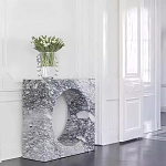 Дизайнерский журнальный стол квадратной формы с круглой нишей Guxawar варинант исполнения - 2 | Loft Concept в Брянске