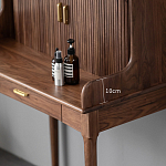 Туалетный стол деревянный с ящиком и зеркалом Moon Walnut Furniture варинант исполнения - 4 | Loft Concept в Брянске