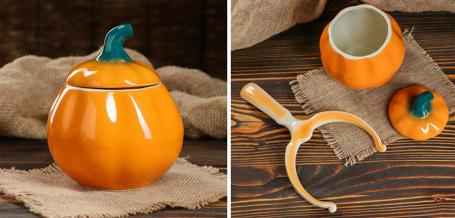 Набор керамических горшочков Pumpkin Набор керамических горшочков Pumpkin - Loft-Concept в Брянске