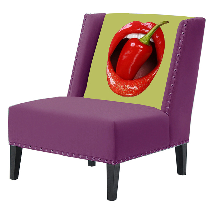 FUN Armchair "Chili Pepper" Purple Дизайнерское кресло с цветным принтом Баклажан FUN Armchair "Chili Pepper" Purple Дизайнерское кресло с цветным принтом Баклажан в Брянске | Loft Concept