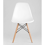 Пластиковый стул на ножках из массива бука Eames White  варинант исполнения - 4 | Loft Concept в Брянске