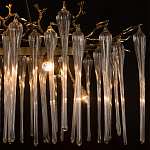 Люстра подвесная прямоугольная с бронзовыми акцентами и прозрачными стеклянными каплями Droplet Chandelier варинант исполнения - 6 | Loft Concept в Брянске