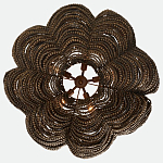 Круглая люстра волнистой формы с декором из круглых деревянных бусин коричневая Brown Wooden Beads Chandelier варинант исполнения - 2 | Loft Concept в Брянске