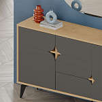 Комод цвета древесины с 3-мя дверцами и выдвижным ящиком темно-серого цвета SPARK CONSOLE OAK ANTHRACITE варинант исполнения - 3 | Loft Concept в Брянске