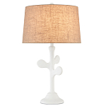 Настольная лампа с белым каркасом и тканевым абажуром Natural Stems варинант исполнения - 1 | Loft Concept в Брянске