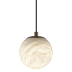 Подвесной светильник с шарообразным плафоном из белого алебастра Cryptocrystalline Stone варинант исполнения - 1 | Loft Concept в Брянске