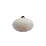 Подвесной светильник с плафоном в виде эллипса из белого алебастра Cryptocrystalline Stone варинант исполнения - 3 | Loft Concept в Брянске