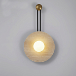 Бра круглое с каменным основанием и плафоном из стекла в форме шара Shaw Marble Lighting варинант исполнения - 4 | Loft Concept в Брянске