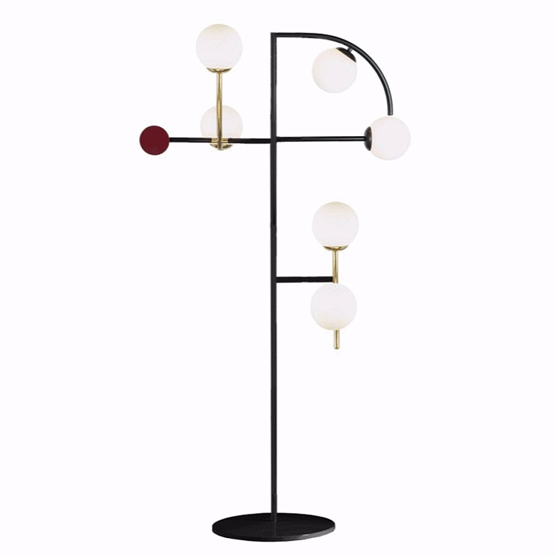 Торшер HELIO FLOOR LIGHT Черный Белый Латунь Красный Торшер HELIO FLOOR LIGHT Черный Белый Латунь Красный в Брянске | Loft Concept